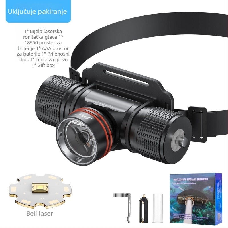 Potapljački čelni LED laser, 30W, punjiva, magnetski prekidač