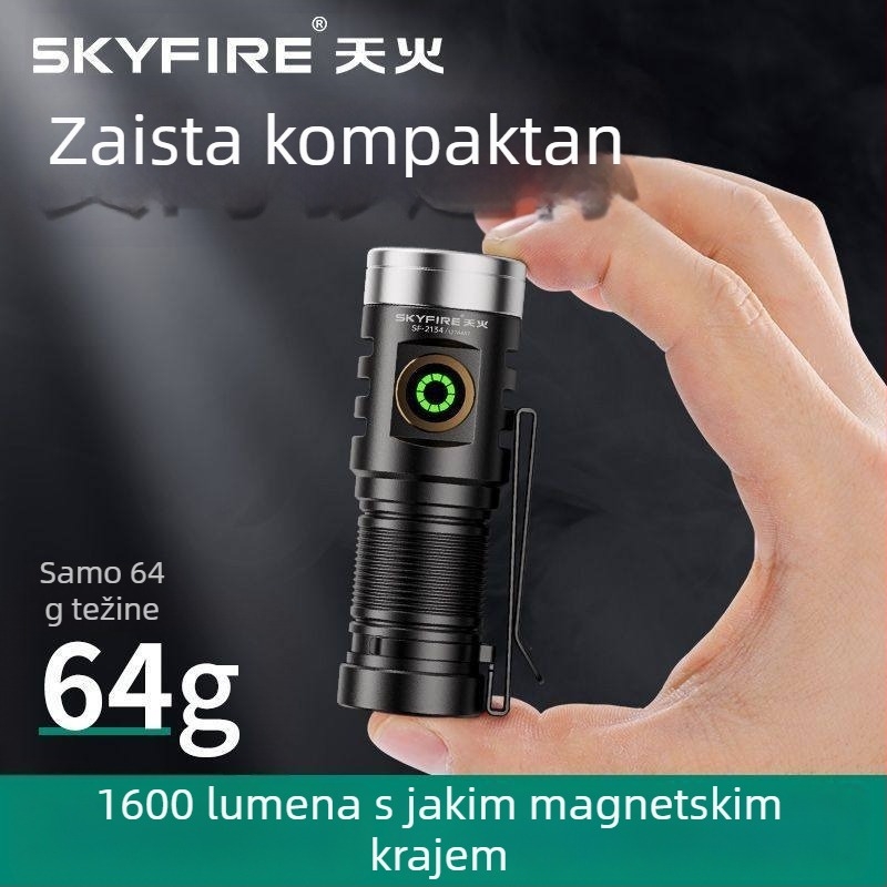Ručna baterijska svjetiljka SKY FIRE SF-2134, aluminijska legura, kapacitet baterije 900, bijeli laser, 350+ lm, vodootporna