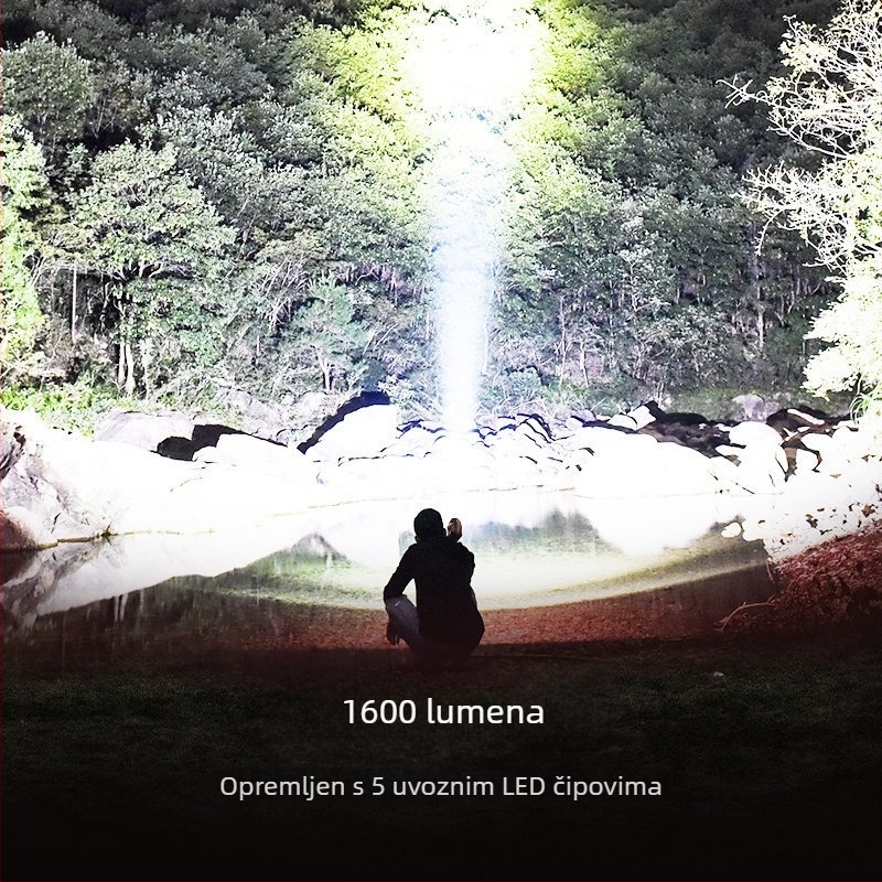 Ručna baterijska svjetiljka SKY FIRE SF-2134, aluminijska legura, kapacitet baterije 900, bijeli laser, 350+ lm, vodootporna