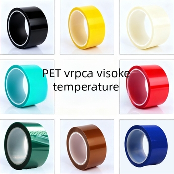 PET traka za maskiranje visokih temperatura za CNC industriju, dvostrana, silikon ljepilo, dugotrajnost do 180°C, kratkotrajnost 260°C