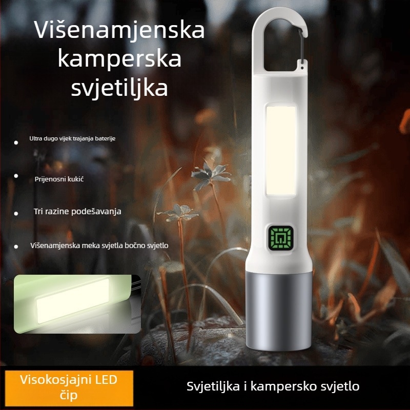 Lanterna s teleskopskim zumom, 5W LED, ponovno napajanje, 800 mAh baterija, vanjsko traženje