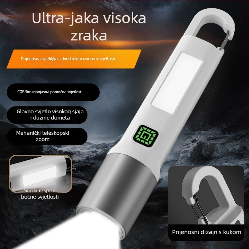 Lanterna s teleskopskim zumom, 5W LED, ponovno napajanje, 800 mAh baterija, vanjsko traženje