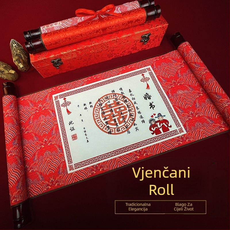 Vjenčani svitak - Twill tkanina, OPP pakiranje, spremno kao dar za zaruke i vjenčanje