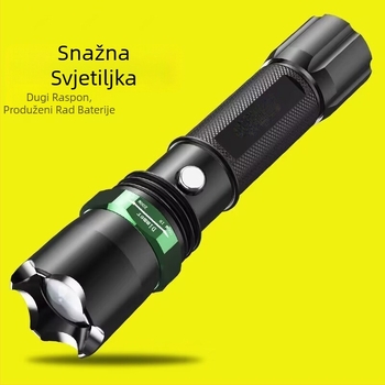 LED punjiva svjetiljka s baterijom 4800 mAh, tijelo od aluminijske legure, 350+ lumena, domet 100–200 m, 360° rotacija