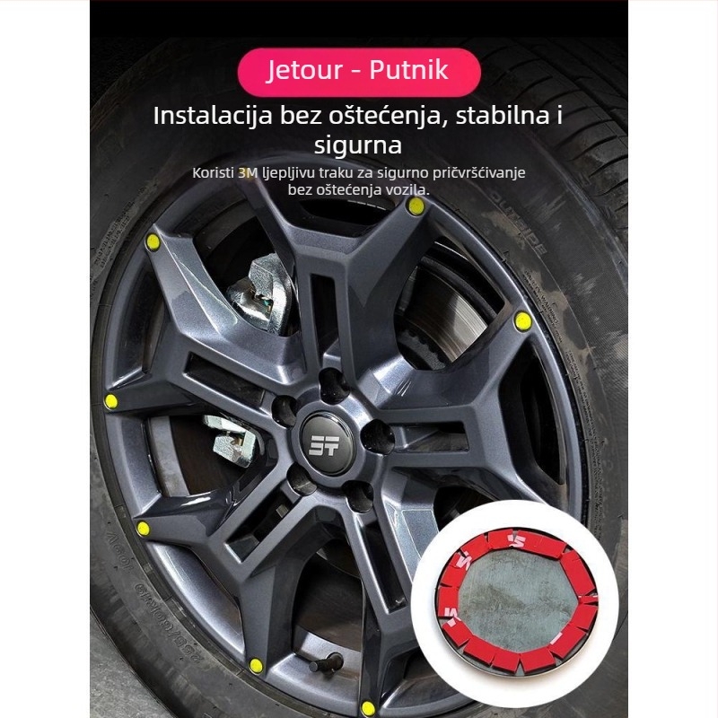 Naljepnice za središnji poklopac kotača za Jietu Traveler Shanhai T2 – aluminijska legura, karikatura uzorak, magnetsko pričvršćivanje