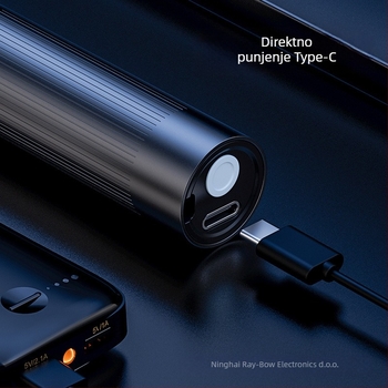 Wood's lamp UV LED za otkrivanje fluorescencije (365 nm) — aluminijska legura kućište; ugrađena 14500 Li-ion baterija; 20W LED; ručno pokretanje