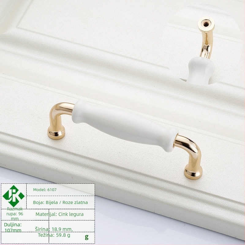 Drška za ormare – cinkov legura, elektroplakiranje, moderan minimalistički stil; pogodna za vrata ormara, garderobe, ladice
