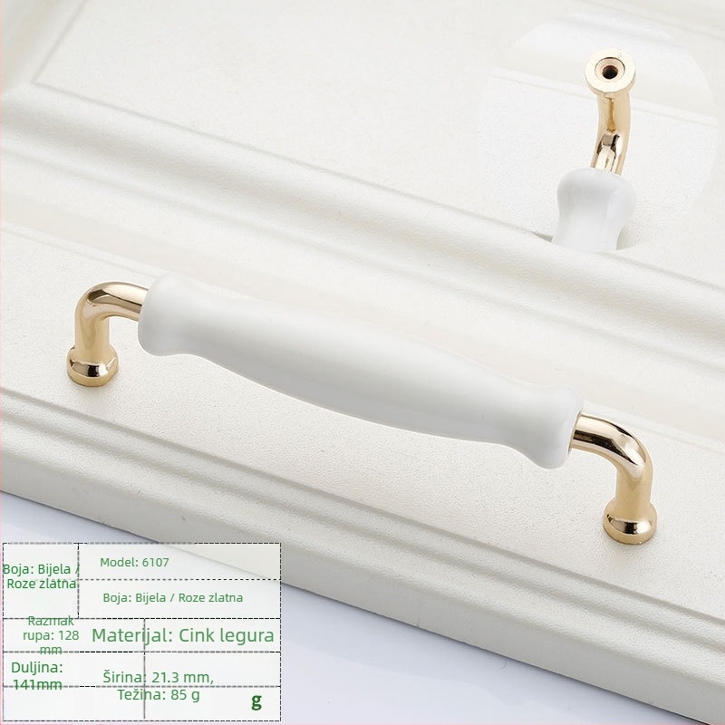 Drška za ormare – cinkov legura, elektroplakiranje, moderan minimalistički stil; pogodna za vrata ormara, garderobe, ladice