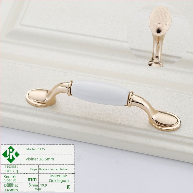 Drška za ormare – cinkov legura, elektroplakiranje, moderan minimalistički stil; pogodna za vrata ormara, garderobe, ladice