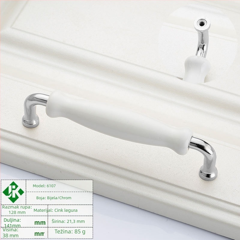 Drška za ormare – cinkov legura, elektroplakiranje, moderan minimalistički stil; pogodna za vrata ormara, garderobe, ladice