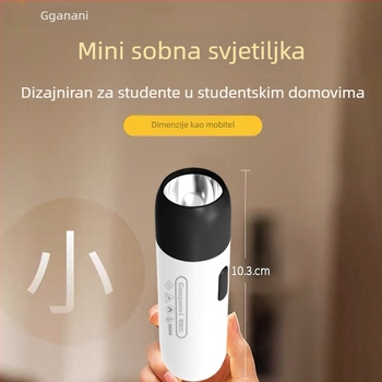 USB punjiva LED mini svjetiljka, prijenosno višenamjensko osvjetljenje (10W LED, ugrađena 18650 baterija, domet 200–500 m)