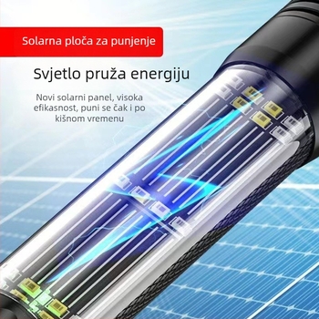 Automobilska višenamjenska LED svjetiljka s COB LED, solarno napajanje i ručni generator, čekić za razbijanje stakla, 1800 mAh baterija