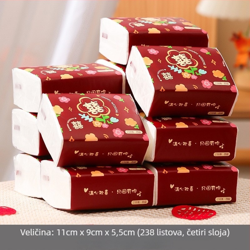 Svadbene papirnate maramice od čiste celuloze, kartonsko pakiranje, brend Dongyang chengnuo yibai, za vjenčanje