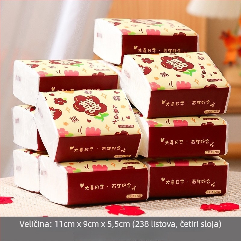 Svadbene papirnate maramice od čiste celuloze, kartonsko pakiranje, brend Dongyang chengnuo yibai, za vjenčanje
