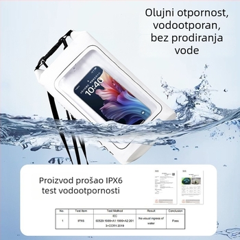 IPX8 vodootporna futrola za telefon s prozorom osjetljivim na dodir – PVC suha torba za plivanje, ronjenje, plažu i ribolov