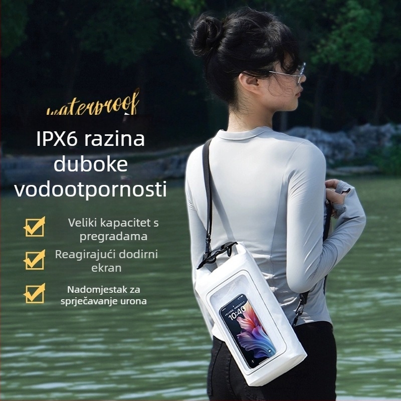 IPX8 vodootporna futrola za telefon s prozorom osjetljivim na dodir – PVC suha torba za plivanje, ronjenje, plažu i ribolov
