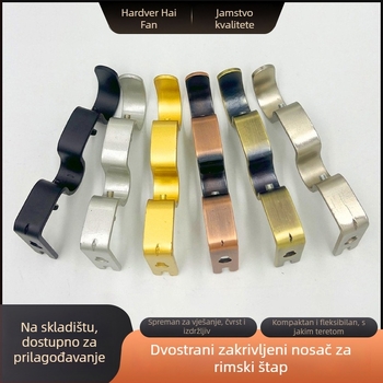 Držač za zavjesu – dvostruko zakrivljeni nosač, od željeza, moderan minimalistički stil, pogodan za sve vrste zavjesa