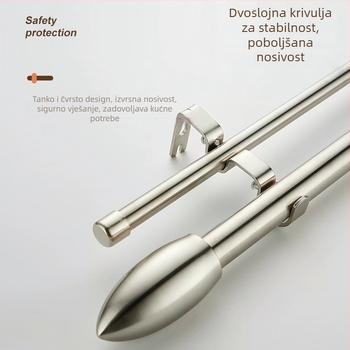 Držač za zavjesu – dvostruko zakrivljeni nosač, od željeza, moderan minimalistički stil, pogodan za sve vrste zavjesa