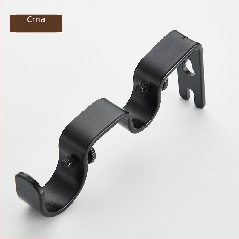 Držač za zavjesu – dvostruko zakrivljeni nosač, od željeza, moderan minimalistički stil, pogodan za sve vrste zavjesa