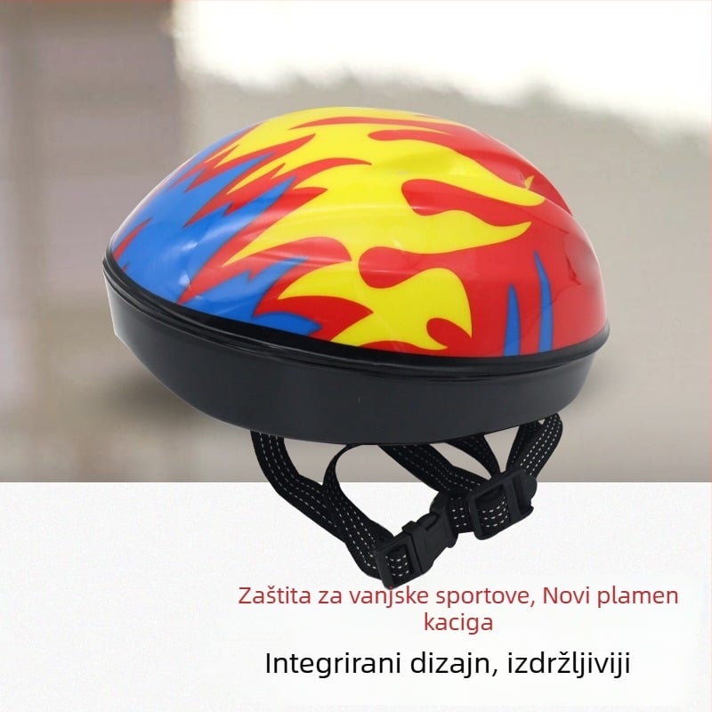 Dječja kaciga za bicikl s plamenim uzorkom, pjena od mjehurića, unisex, za djecu