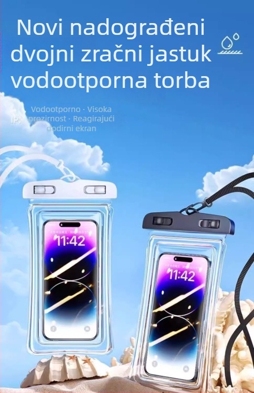 Gumena vodootporna torbica za plivanje, jednostavan stil; vodootporna tkanina; pogodna za odrasle, djecu i starije osobe; neutralan spol; za casual, ronjenje, plažu i vanjsku upotrebu