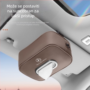 Kožna kutija za maramice u Mercedes-Benz automobilu — kožni unutarnji dodatak za E-klasu, E300A-klasu, C-klasu, GLC/GLB