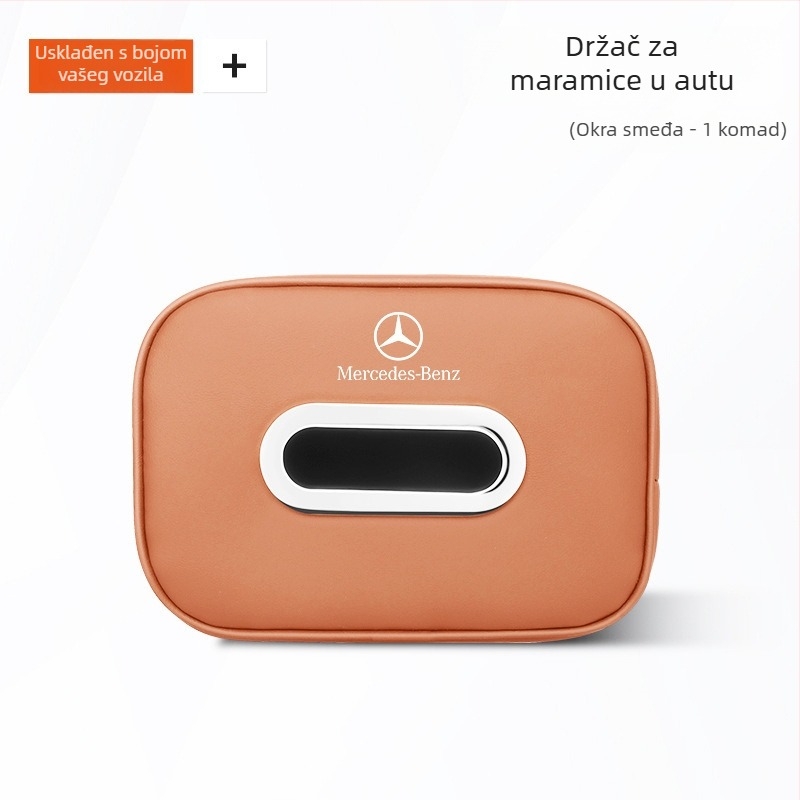 Kožna kutija za maramice u Mercedes-Benz automobilu — kožni unutarnji dodatak za E-klasu, E300A-klasu, C-klasu, GLC/GLB