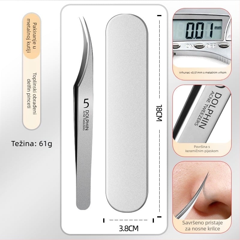 Set alata za akne od nehrđajućeg čelika: klipse za crne točkice i igle za akne