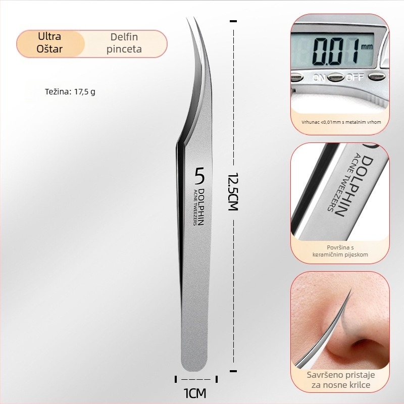 Set alata za akne od nehrđajućeg čelika: klipse za crne točkice i igle za akne