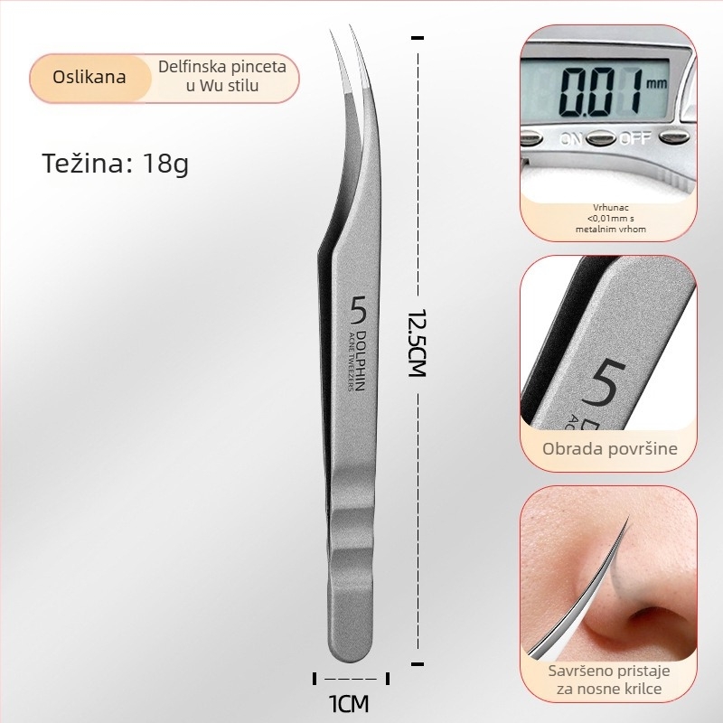 Set alata za akne od nehrđajućeg čelika: klipse za crne točkice i igle za akne