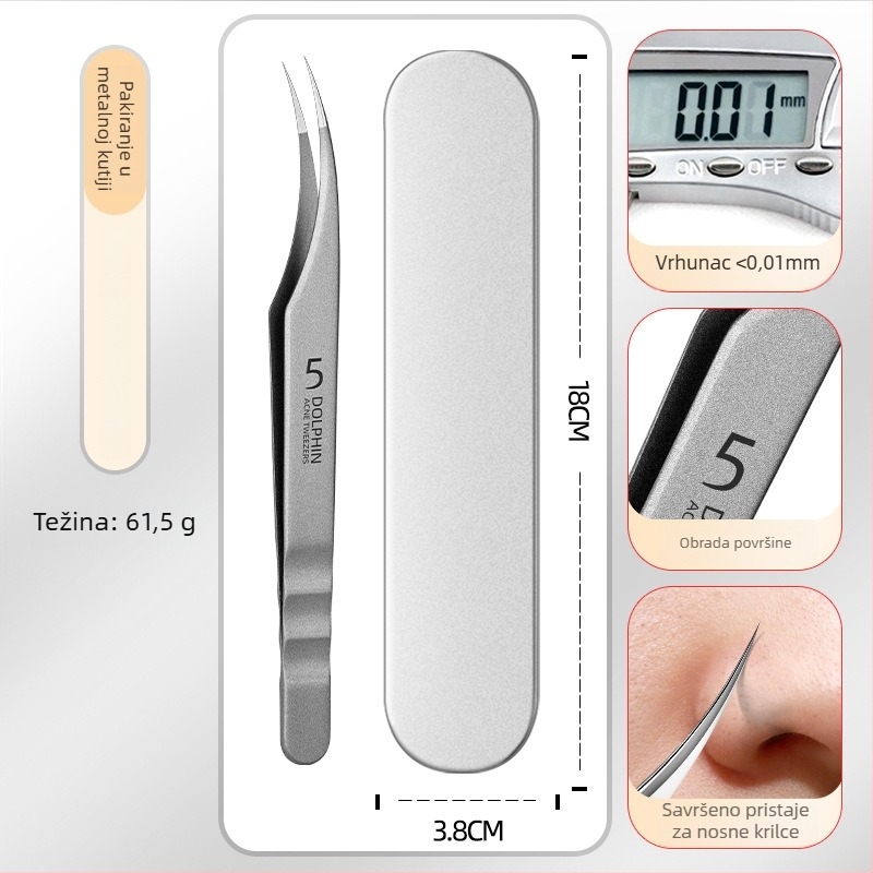 Set alata za akne od nehrđajućeg čelika: klipse za crne točkice i igle za akne