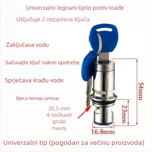 Bakreni jezgreni kutni ventil za slavinu toplom i hladnom vodom – nominalni promjer 20 mm, 180° okret, maksimalna temperatura rada 100°C, vijek trajanja 50 godina