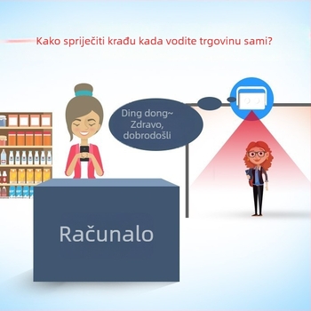 Indukcijsko zvono za vrata, model DH-AI, baterijsko napajanje, 4.5V, različiti tonovi zvona, pogodno za kuće i trgovine
