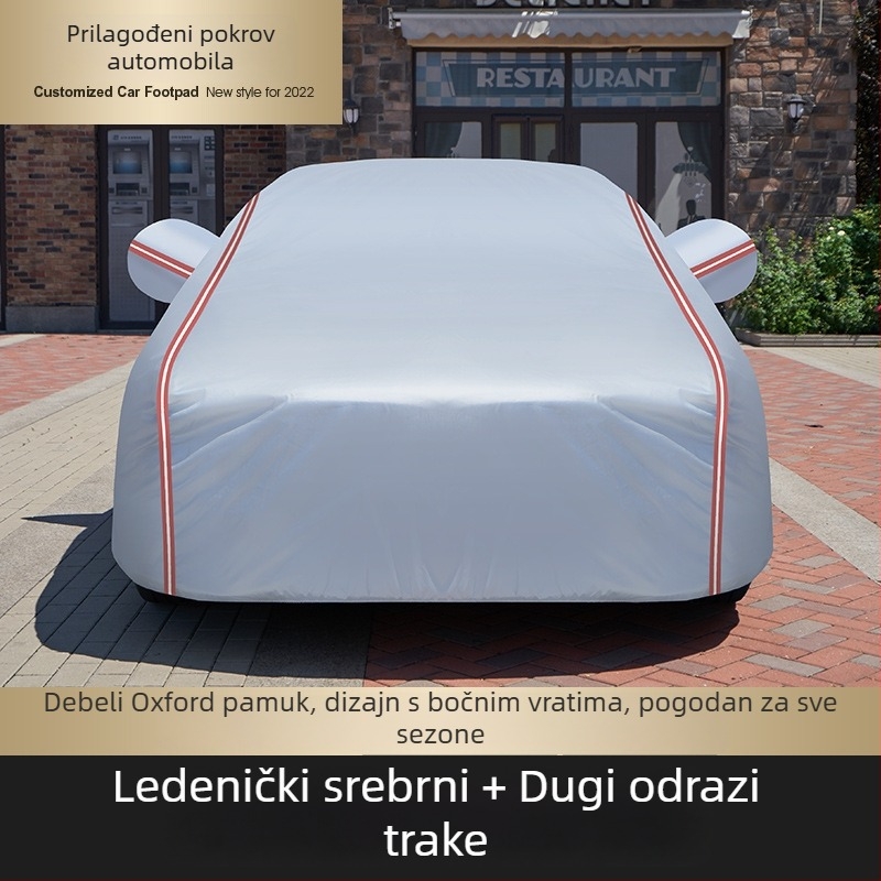Poklop za automobil, canvas materijal, zaštita od sunca i kiše, toplinska izolacija, potpuno prekrivanje, univerzalan za sve sezone