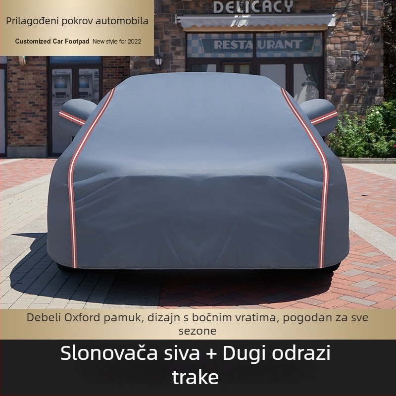 Poklop za automobil, canvas materijal, zaštita od sunca i kiše, toplinska izolacija, potpuno prekrivanje, univerzalan za sve sezone