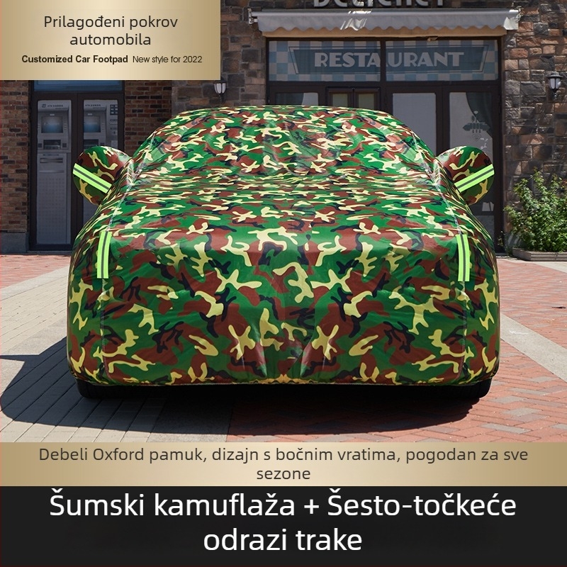 Poklop za automobil, canvas materijal, zaštita od sunca i kiše, toplinska izolacija, potpuno prekrivanje, univerzalan za sve sezone