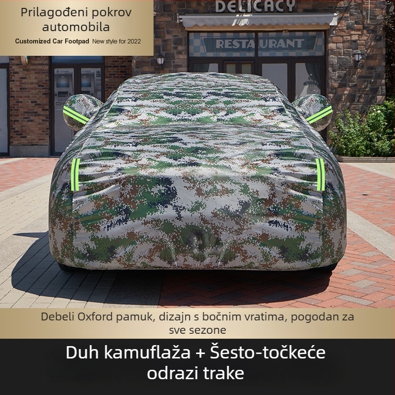 Poklop za automobil, canvas materijal, zaštita od sunca i kiše, toplinska izolacija, potpuno prekrivanje, univerzalan za sve sezone