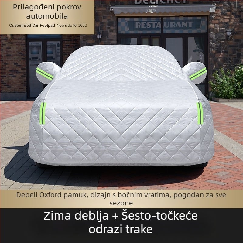 Poklop za automobil, canvas materijal, zaštita od sunca i kiše, toplinska izolacija, potpuno prekrivanje, univerzalan za sve sezone