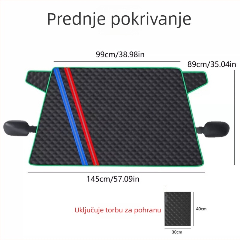 Auto sjenilo za polovicu tijela, aluminijska folija, ugradnja klikom, za prednji dio