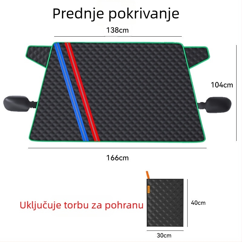 Auto sjenilo za polovicu tijela, aluminijska folija, ugradnja klikom, za prednji dio