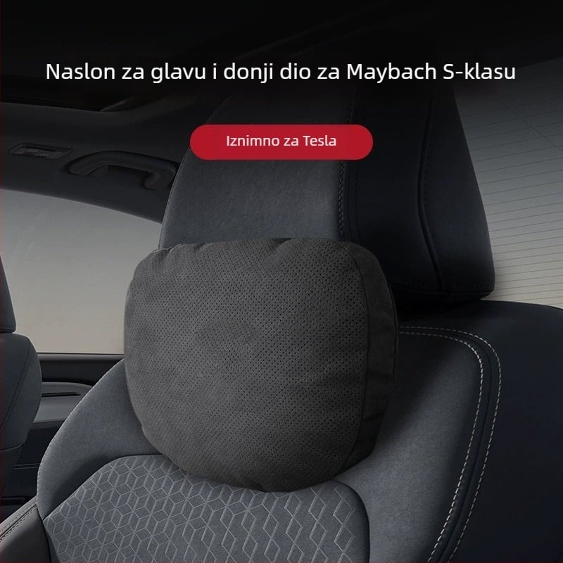 Tesla-kompatibilan jastuk za naslon glave i potporu lumbalne – umjetni pliš, punilo od svile i pamuka, sve godišnje doba, jednostavan stil