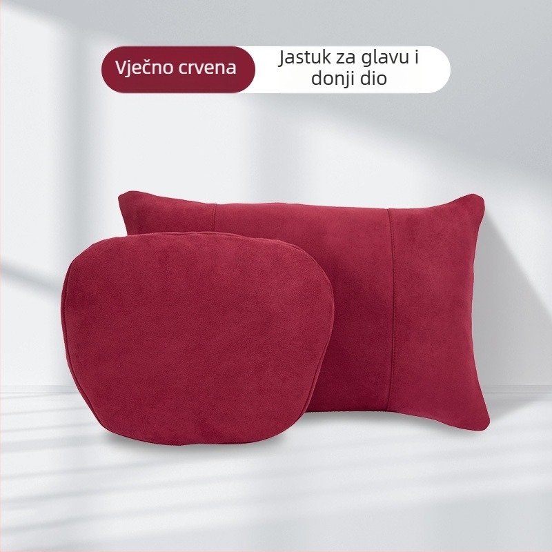 Tesla-kompatibilan jastuk za naslon glave i potporu lumbalne – umjetni pliš, punilo od svile i pamuka, sve godišnje doba, jednostavan stil