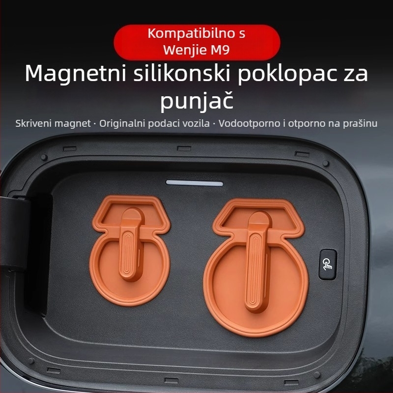 Silikonski magnetni poklopac za port za punjenje – vodootporan i zaštita od prašine za AITO M9/M8, auto dodaci