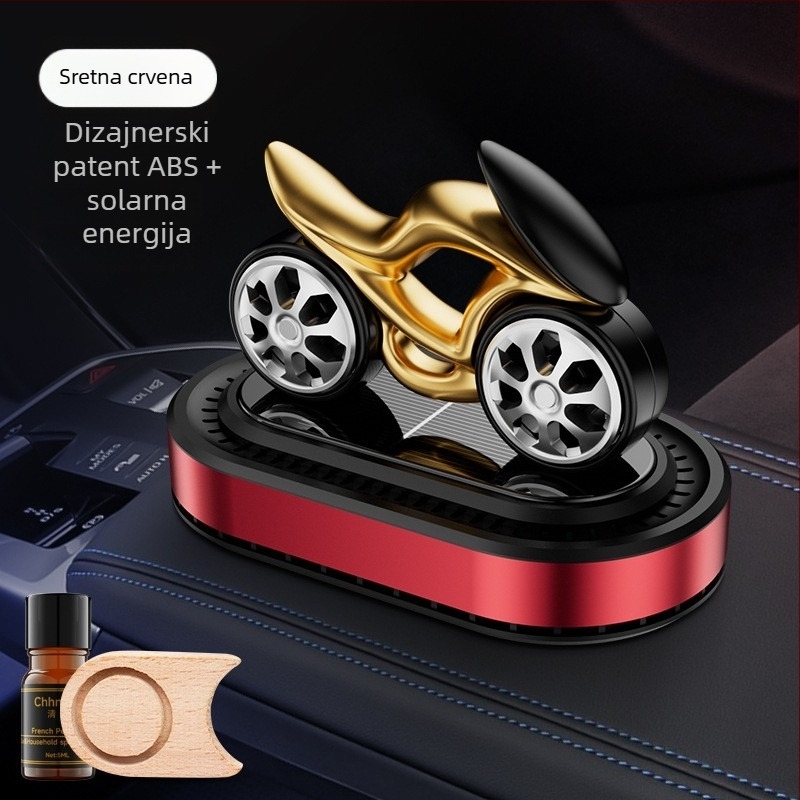 Auto aromaterapijski difuzor sa solarnom rotaciji – ukrasni model motocikla za središnju konzolu, 5–10 ml, isparavanje 1–15 dana, rok trajanja 1 godina