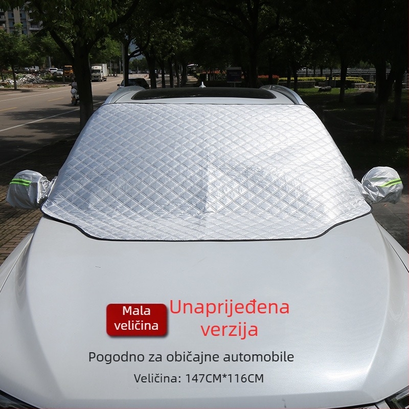 Pokrov za prednje vjetrobransko staklo protiv zaleđivanja, teleskopska instalacija, Oxford tkanina, debeli stil, općenito pristajanje