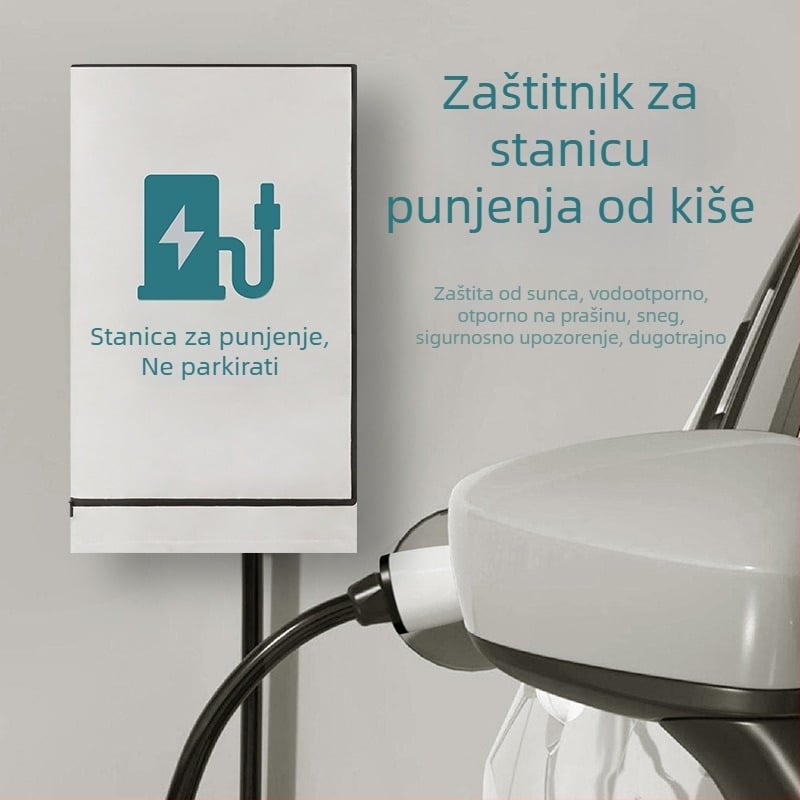 KEEPTOP Vanjska zaštita kućne punionice – stupni tip, zaštita od sunca i prašine, materijal 210T srebrno premazani poliester taft
