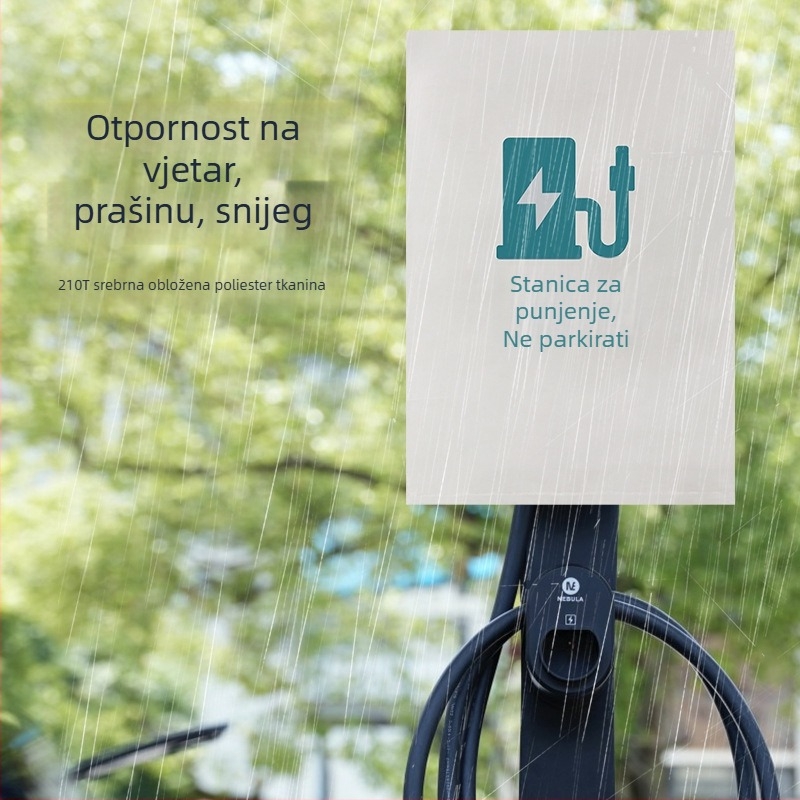 KEEPTOP Vanjska zaštita kućne punionice – stupni tip, zaštita od sunca i prašine, materijal 210T srebrno premazani poliester taft
