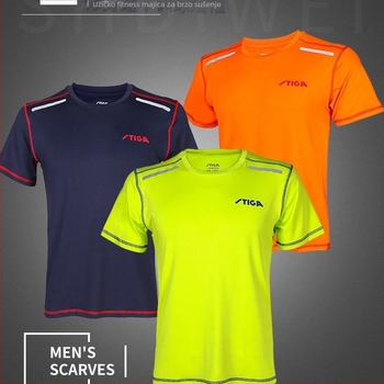 Steka majica za stolni tenis za trening, okrugli izrez, brzo sušeća, prozračna, 100% poliester