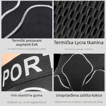 Outdoor skijaške hlače s zaštitom kuka - ublažavanje udaraca, prozračne; materijal Lycra-Rubber-EVA; zima; unisex; za vožnju i zimske sportove