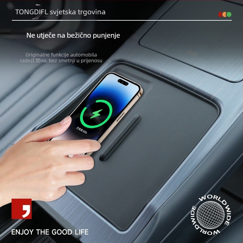 Silikonska podloška za bežično punjenje u središnjoj konzoli Buick LaCrosse – unutarnji dodaci, kompatibilno s 26 modela, ispis loga